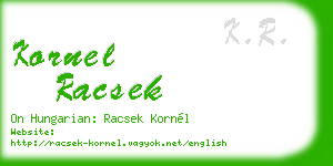 kornel racsek business card