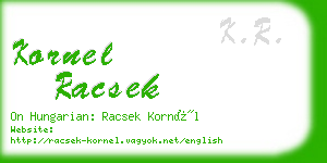 kornel racsek business card